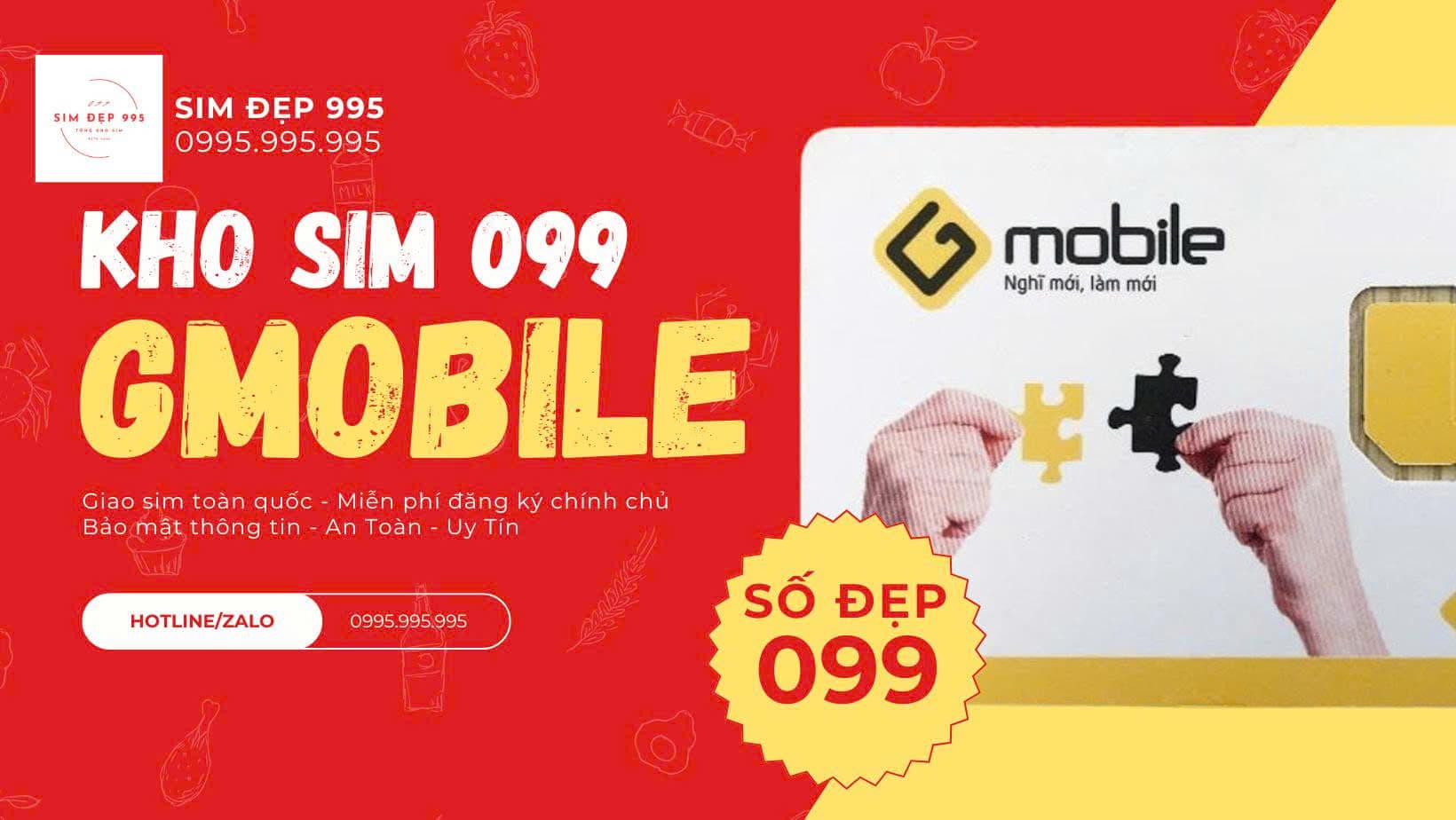 Kho Sim 099 Gmobile - Sim Đẹp 995